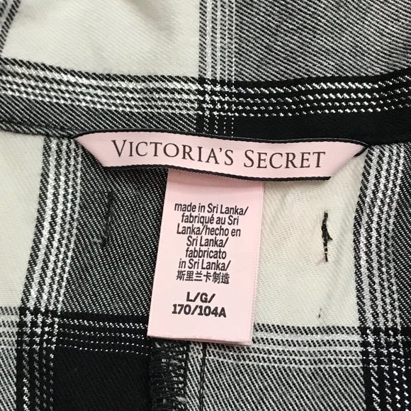 Victoria's‎ Secret Shimmery Plaid Lightweight Flannel PJ Sleep Romper Outfit L - Picture 8 of 14